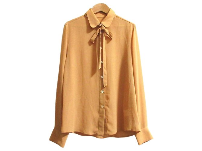 Autre Marque Spick and Span Chiffon-Bluse mit Schleife Orange