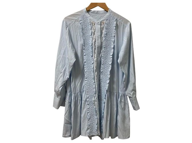 Autre Marque Vestido de renda de algodão FURFUR Azul