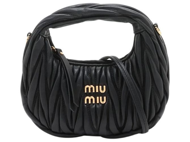Miu Miu Bolsa 2way em couro matelassé preto