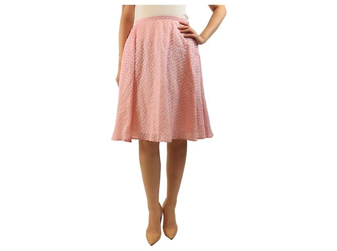 Autre Marque Falda midi estampada rosa - size S