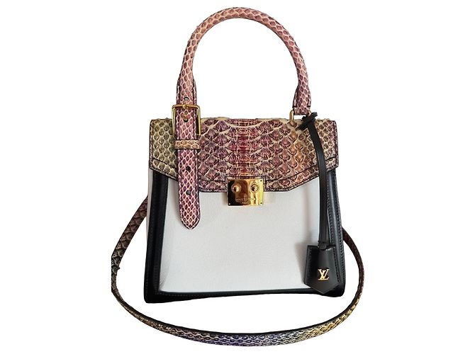 Bolso Louis Vuitton LV Arch PM Rainbow Python Negro Blanco Multicolor Impresión de pitón Gold hardware