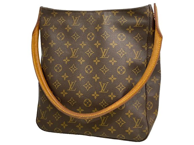 Bolso de hombro Louis Vuitton Monogram Looping GM Castaño