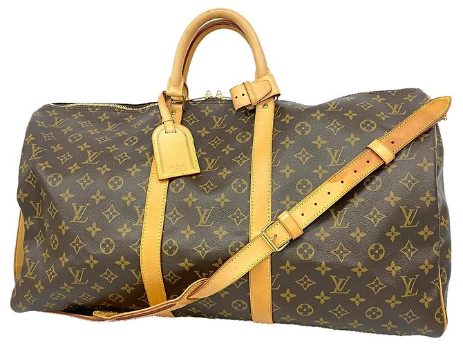 Louis Vuitton Boston Monogram Keepall Bandoulière 55 Marrone