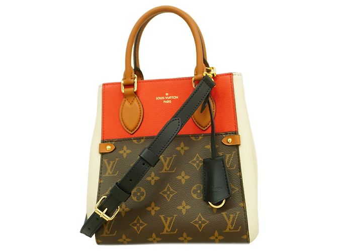 Borsa Louis Vuitton Monogram Fold Tote PM Marrone Crudo Fuschia