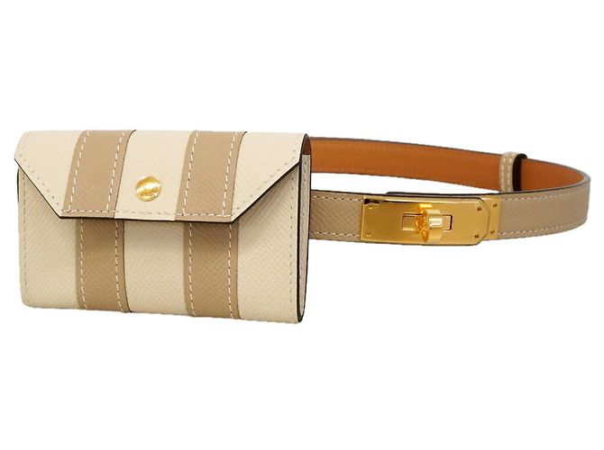 Hermès Cinto Hermes Kelly em couro Veau Epsom Bege