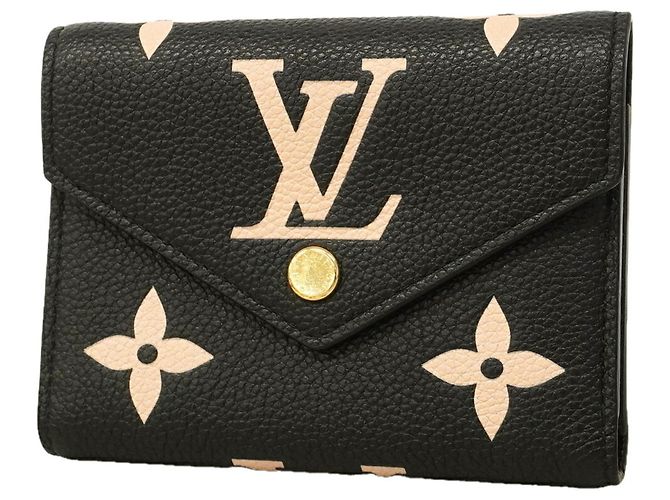 Louis Vuitton Tri-Fold Wallet Black Beige
