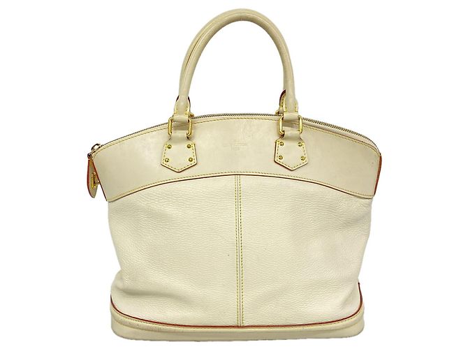 Borsa Louis Vuitton Suhali Lockit MM Bianco