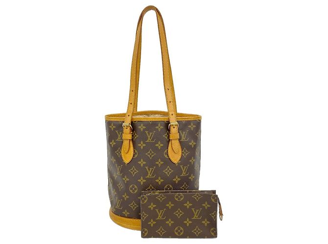 Borsa Tote Louis Vuitton Monogram Bucket PM Marrone