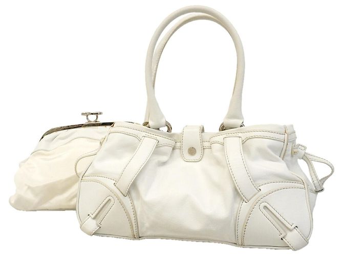 16 Céline Borsa a mano Celine in pelle bianca Bianco