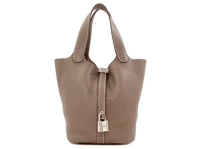 Hermès Bolsa Hermes Picotin Lock PM Taupe
