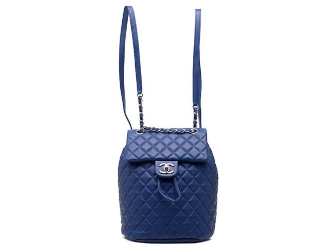 Timeless Chanel Matelassé Coco Mark Backpack Blue