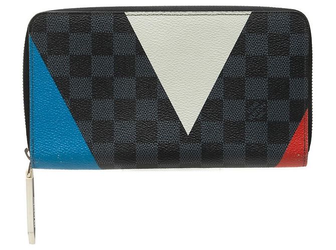 Louis Vuitton Damier Cobalt Zippy Organizer Long Wallet Black Multiple colors