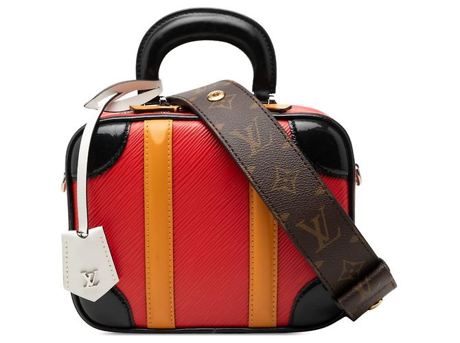 Borsa a mano Louis Vuitton Epi Valisette BB Nero Rosso