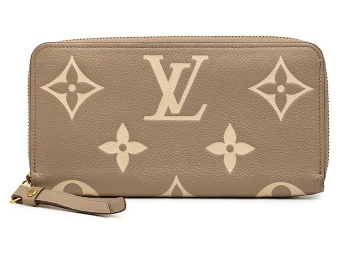 Louis Vuitton Monogram Empreinte Lange Geldbörse Beige Grau