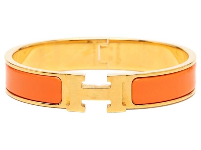 Hermès Hermes Click H GM Enamel Charm Bracelet Golden 