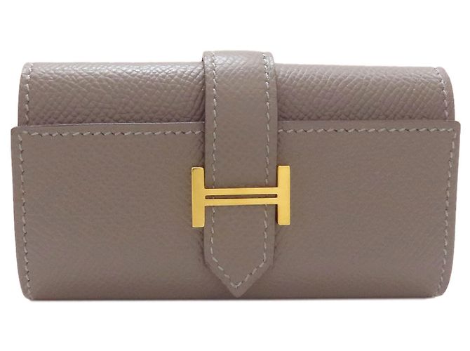 Hermès Hermes Bearn Key Case in Gray Epsom Leather Brown
