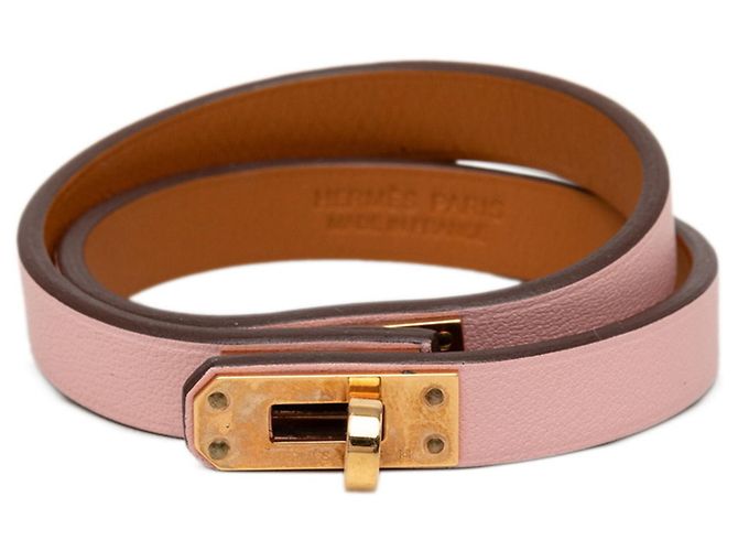 Hermès Pulseira Hermes Mini Kelly Double Tour Rosa 
