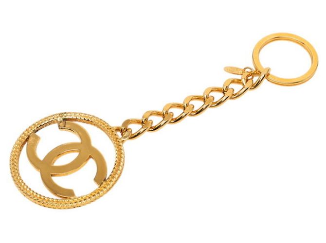Porte-clés Chanel Coco Mark plaqué or Doré