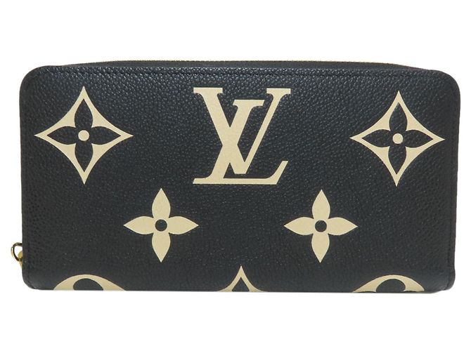 Louis Vuitton Long Zippy Wallet Black Beige