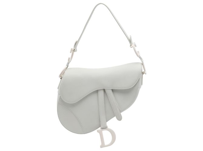 Bolso Saddle Dior de piel de becerro ultra mate blanco
