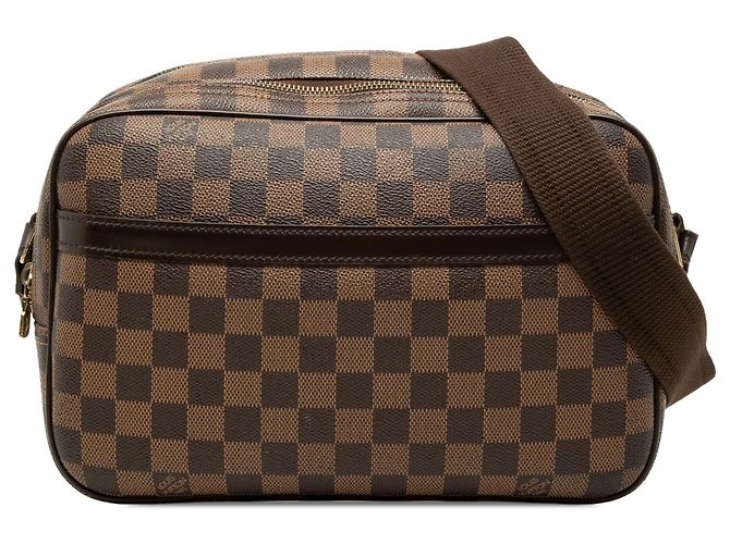 Louis Vuitton Brown Damier Ebene Reporter PM Marrone