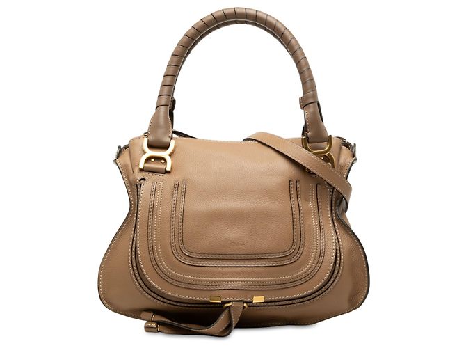 Sac Satchel Marcie en cuir marron taille Medium de Chloé Marron clair
