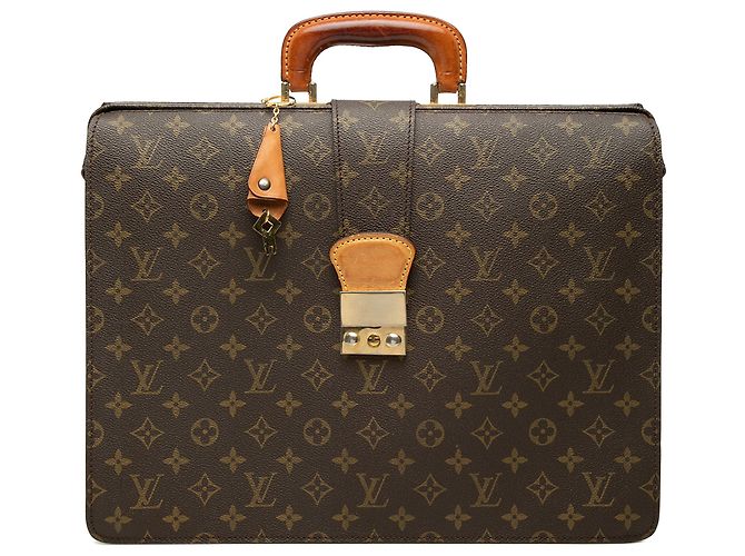 Louis Vuitton Brown Monogram Serviette Fermoir Marrom