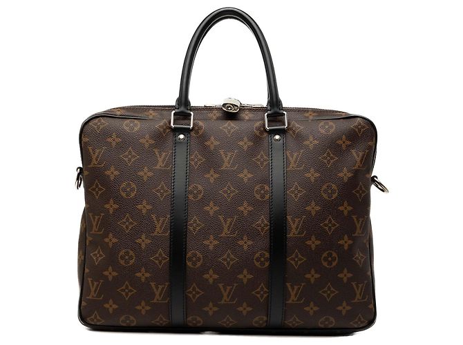 Louis Vuitton Brown Monogram Macassar Porte Documents Jour Braun