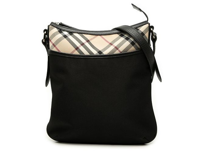 Bolsa crossbody em nylon Burberry com detalhe Nova Check preto