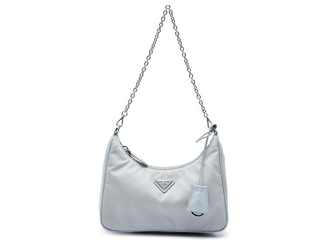 Bolsa Prada Re Edition 2005 em Re Nylon Cinza Marrom