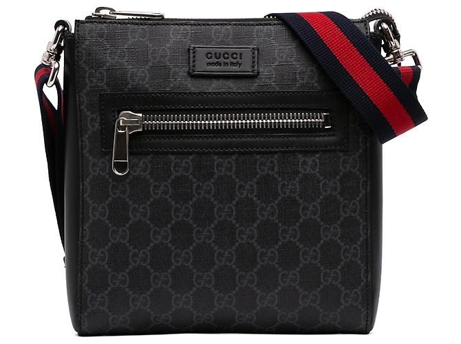 Borsa a Tracolla Gucci Small GG Supreme Web Nera Nero