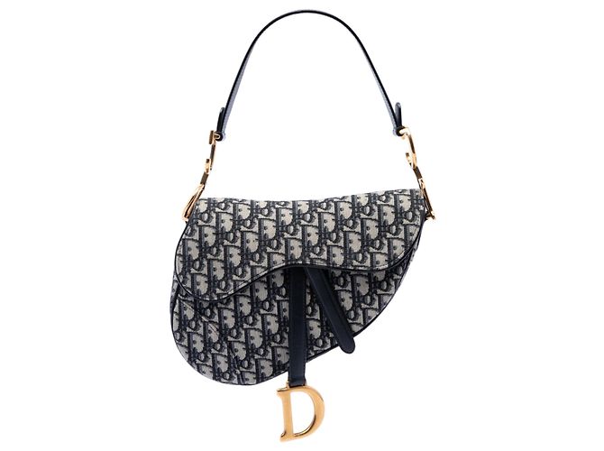 Dior Blue Oblique Canvas Saddle Bag