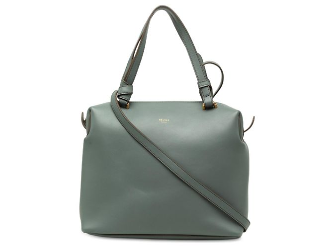 Céline Celine Soft Cube Small Lederhandtasche Grau Braun