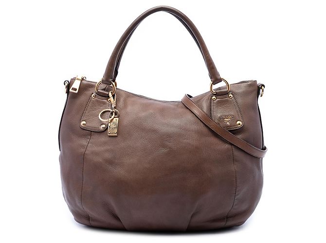Sac Tote Prada Medium Cervo Shine Marron