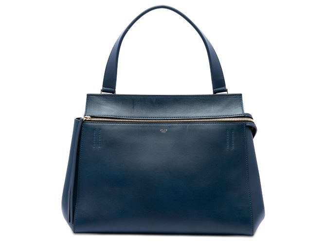 Céline Borsa Celine Blue Medium Leather Edge Blu navy 