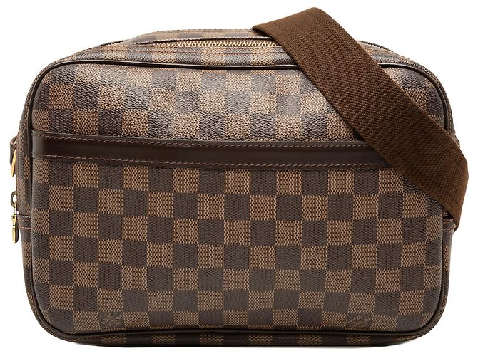 Louis Vuitton Brown Damier Ebene Reporter PM Marrone