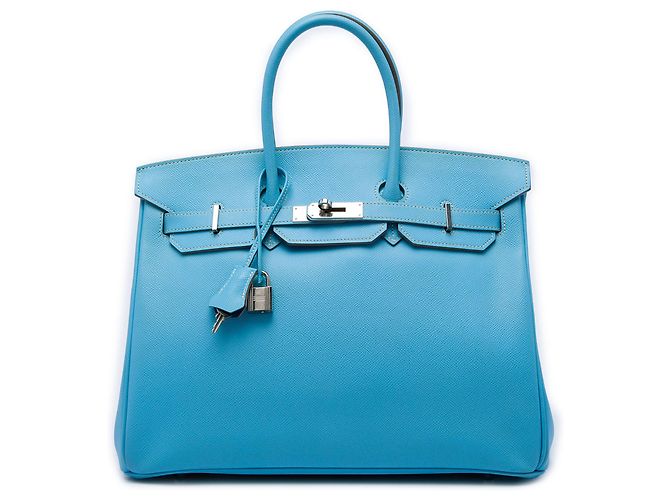 Hermès Blue Epsom Birkin Retourne 35 Bleu Bleu clair