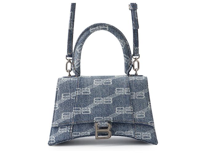 Balenciaga Hourglass BB Monogram Small Handtasche Blau