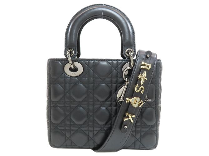 Christian Dior Lady Cannage 2-Way Handtasche Schwarz