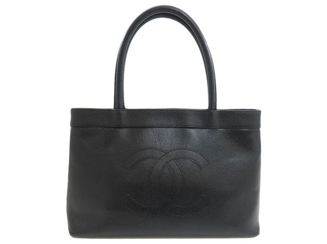 Borsa Tote Chanel Coco Mark Gold Hardware Nero