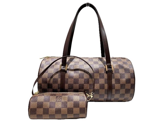 Bolso de hombro Louis Vuitton Papillon 30 Castaño Damier ebene