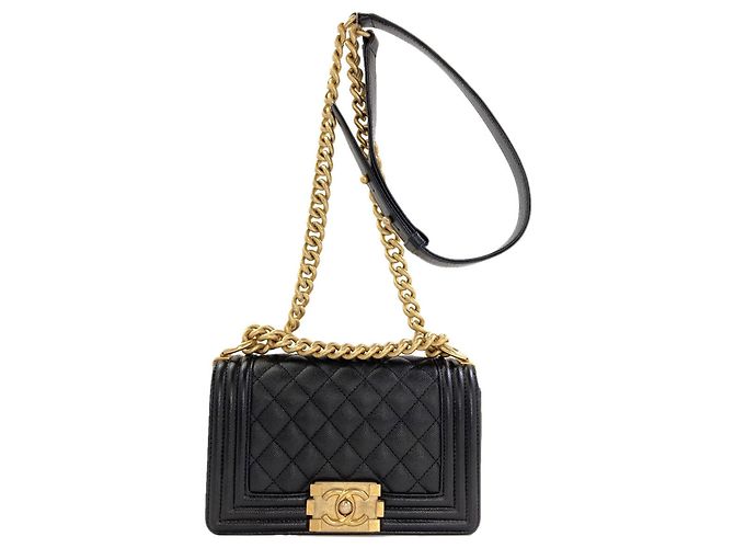 Le Boy Bolsa de Ombro Chanel Boy Chain Preto