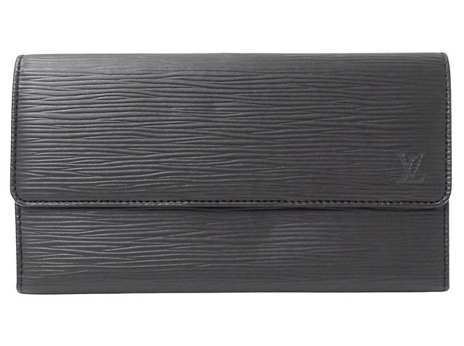 Louis Vuitton Men's Epi Leather Long Wallet Black