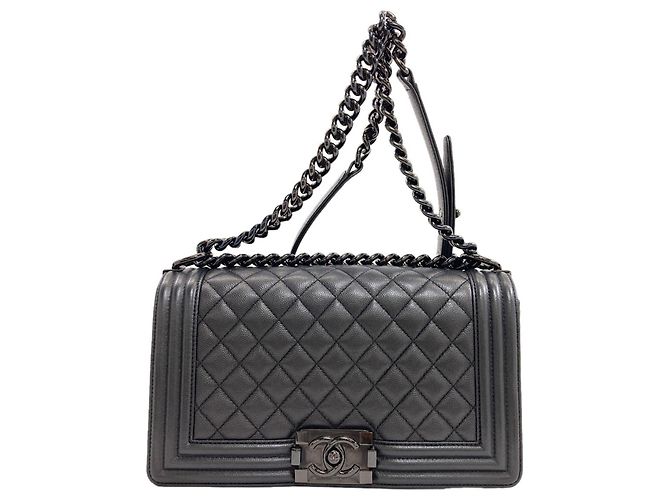 Bolsa Chanel de couro preto