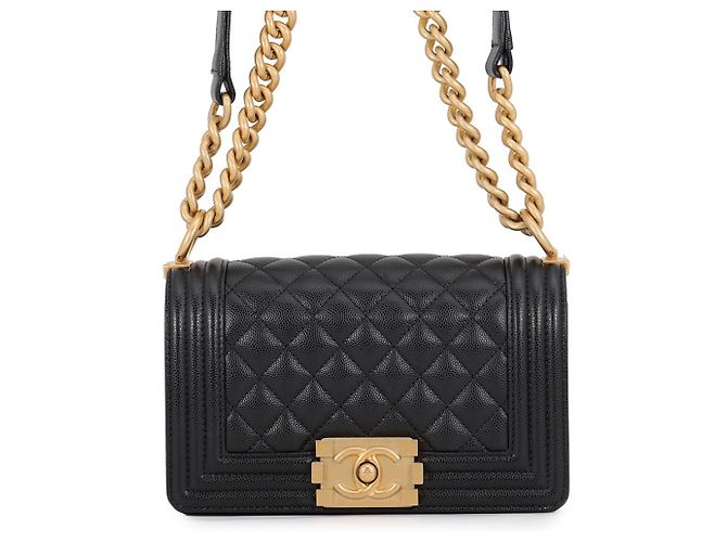 Borsa a tracolla Chanel Boy Matelassé Nera Nero