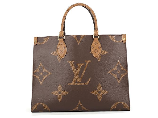 Sac cabas Louis Vuitton Monogram Reverse Giant OnTheGo MM Marron