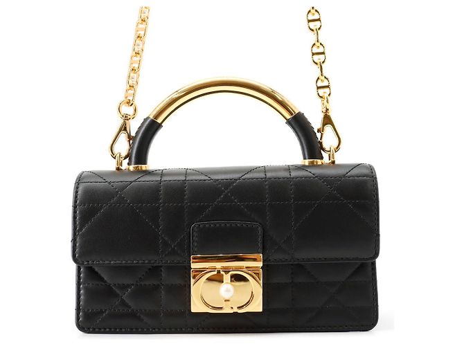 Borsa Christian Dior Macro Cannage Ange Mini Nero