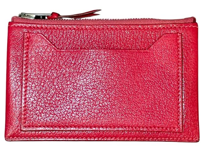 Hermès Porta-moedas Hermes Clarisse PM em couro Chevre Mysore vermelho