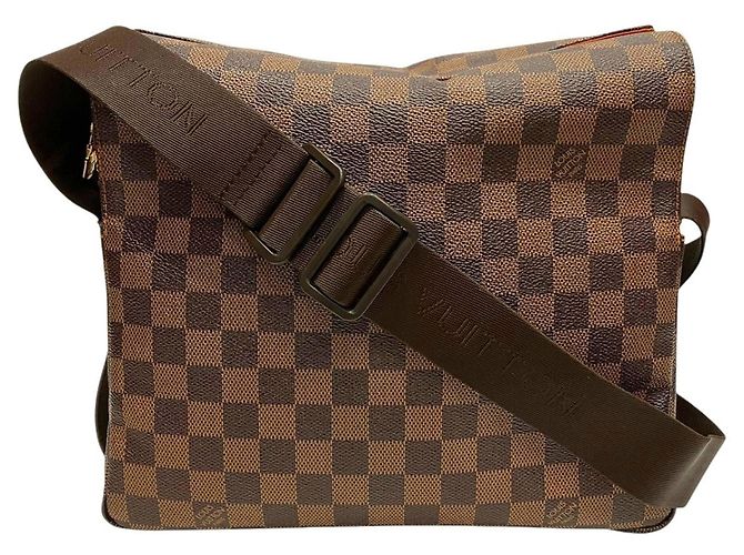 Bolsa de Ombro Louis Vuitton Naviglio Marrom Damier ebene