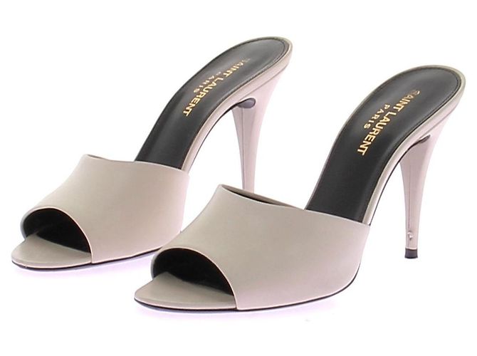Yves Saint Laurent Mules blanches à talons 